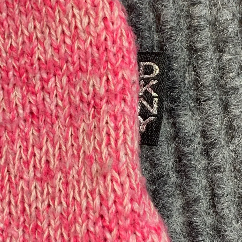 DKNY Sweater Dress Girls Medium Pink Short Sleeve Spell Out Cotton Blend Flare - Picture 8 of 14